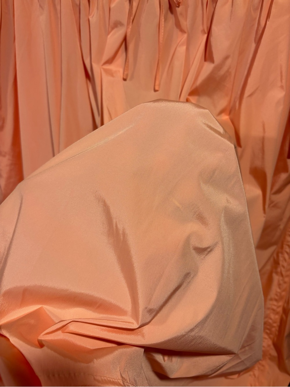 Athleta Light Coral Drawstring Bubble Hem Skirt Translucent Parachute Fabric - Picture 4 of 10